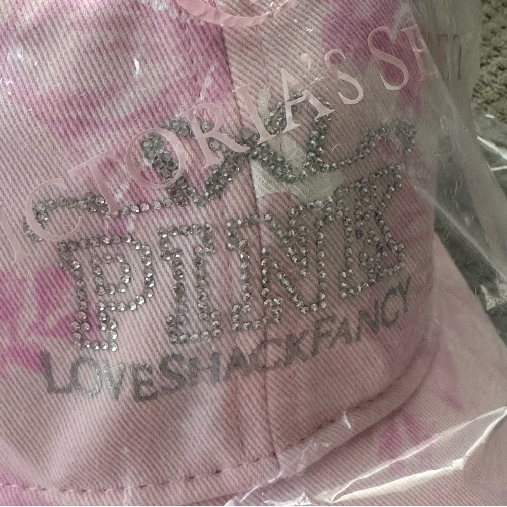 Love Shack Fancy x Pink Victoria Secret Bow Blush Pink Rhinestones Baseball Hat - Picture 6 of 9